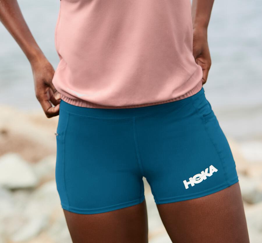 Hoka One One Performance Knit Shorts Dam - Blå - IOPSG-6182